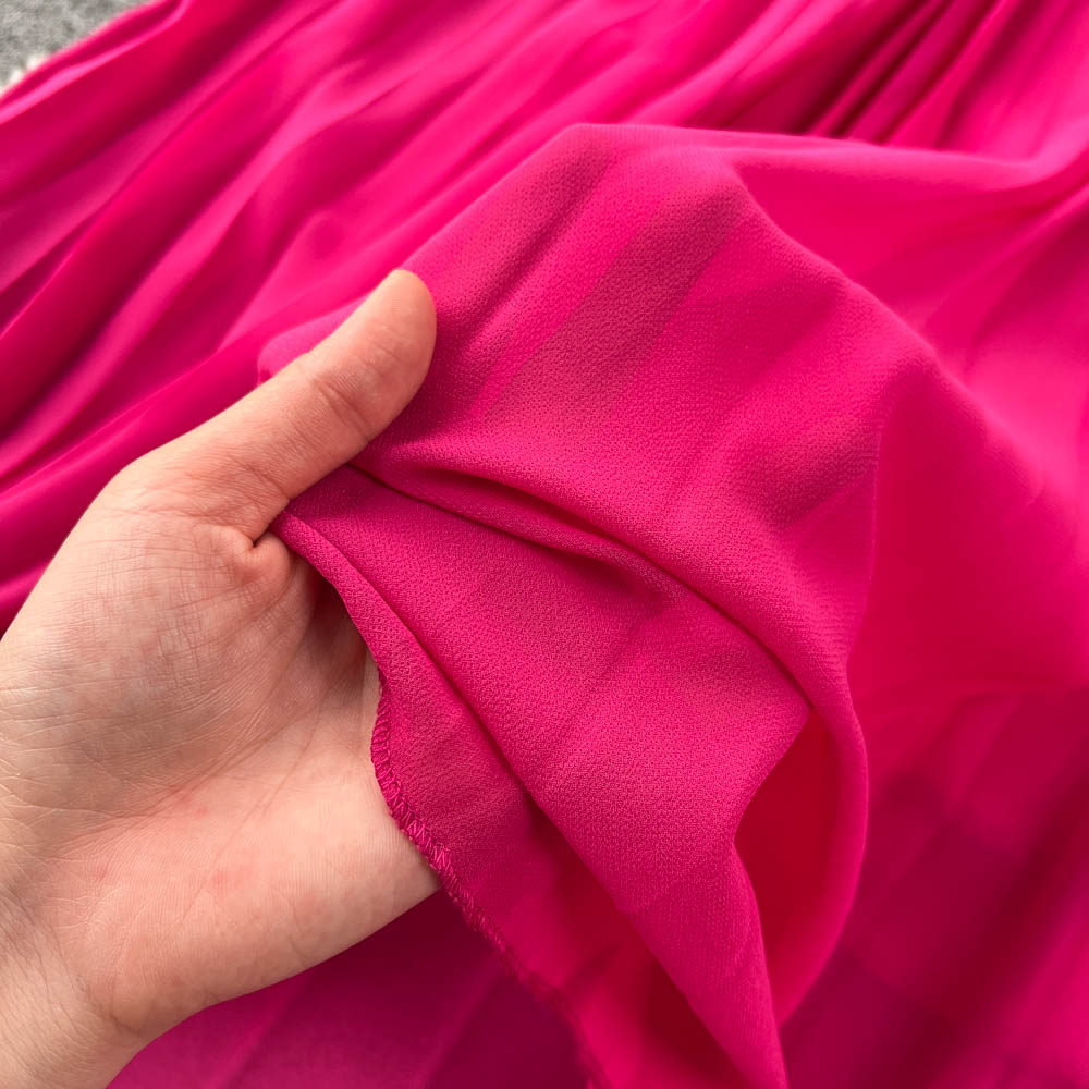Premium Strap Pleated Cocktail Dress