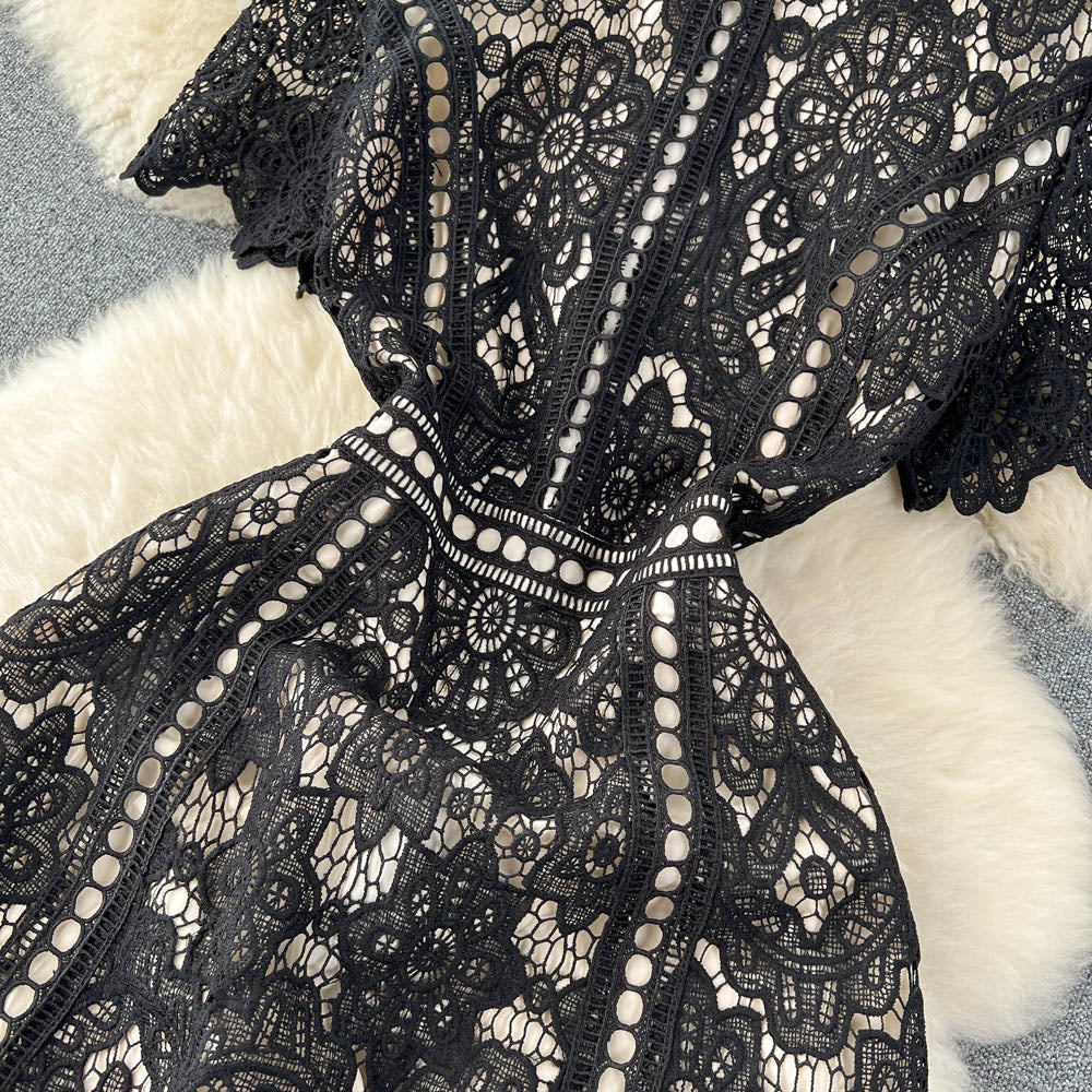 Delicate Lace-Trimmed Sheath Dress