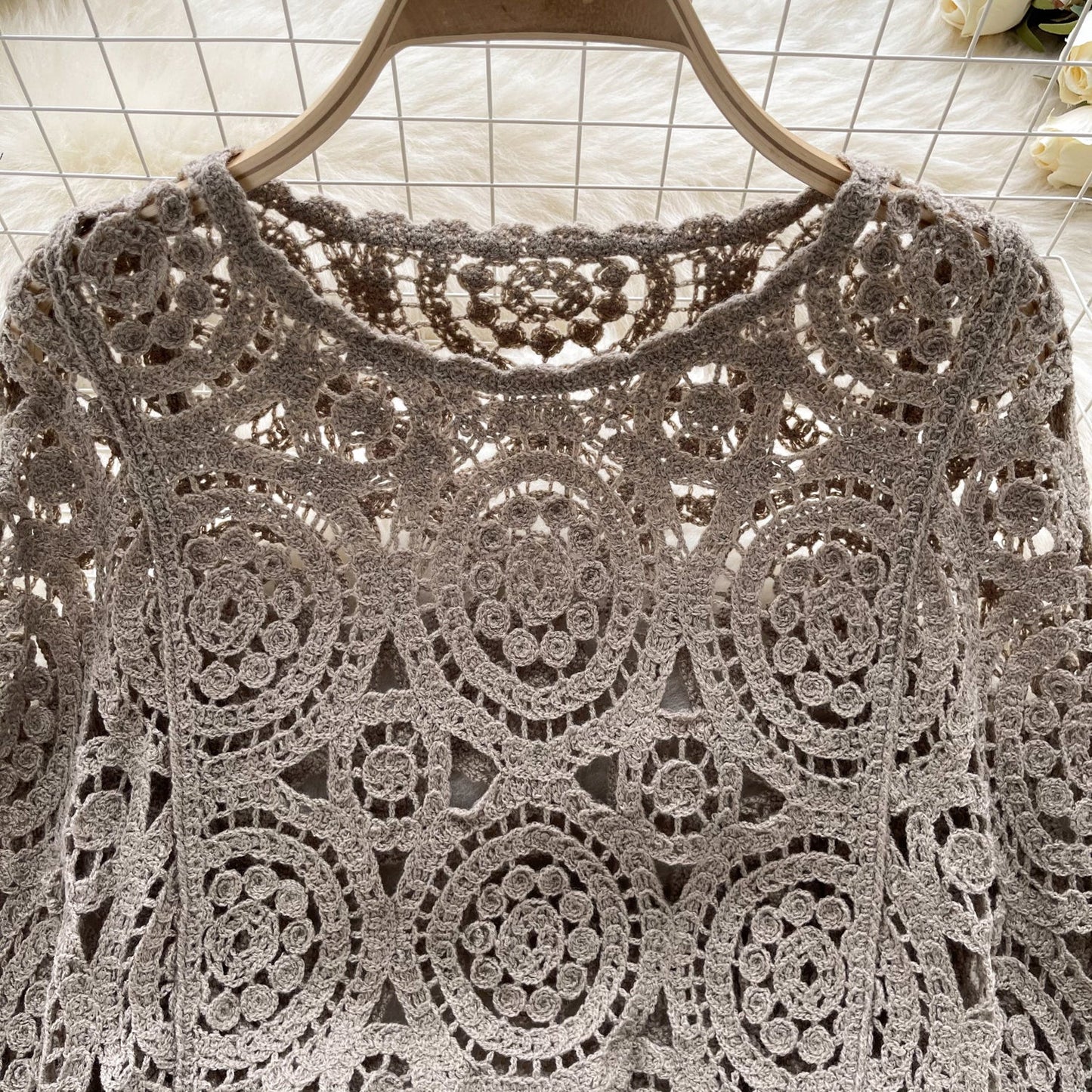 Vintage Boho Crochet Lace Top