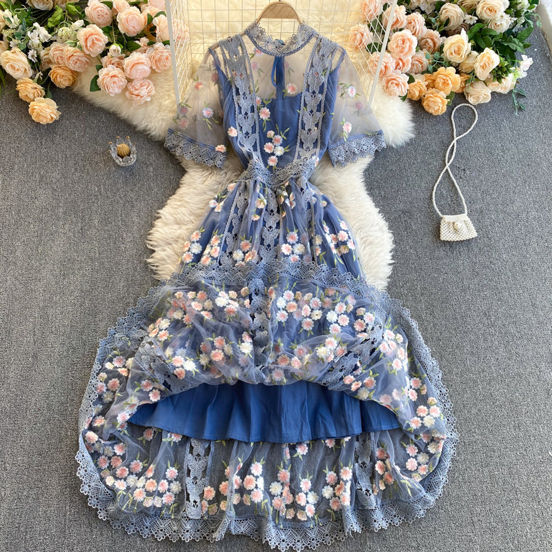 Floral Embroidered Maxi Summer Dress