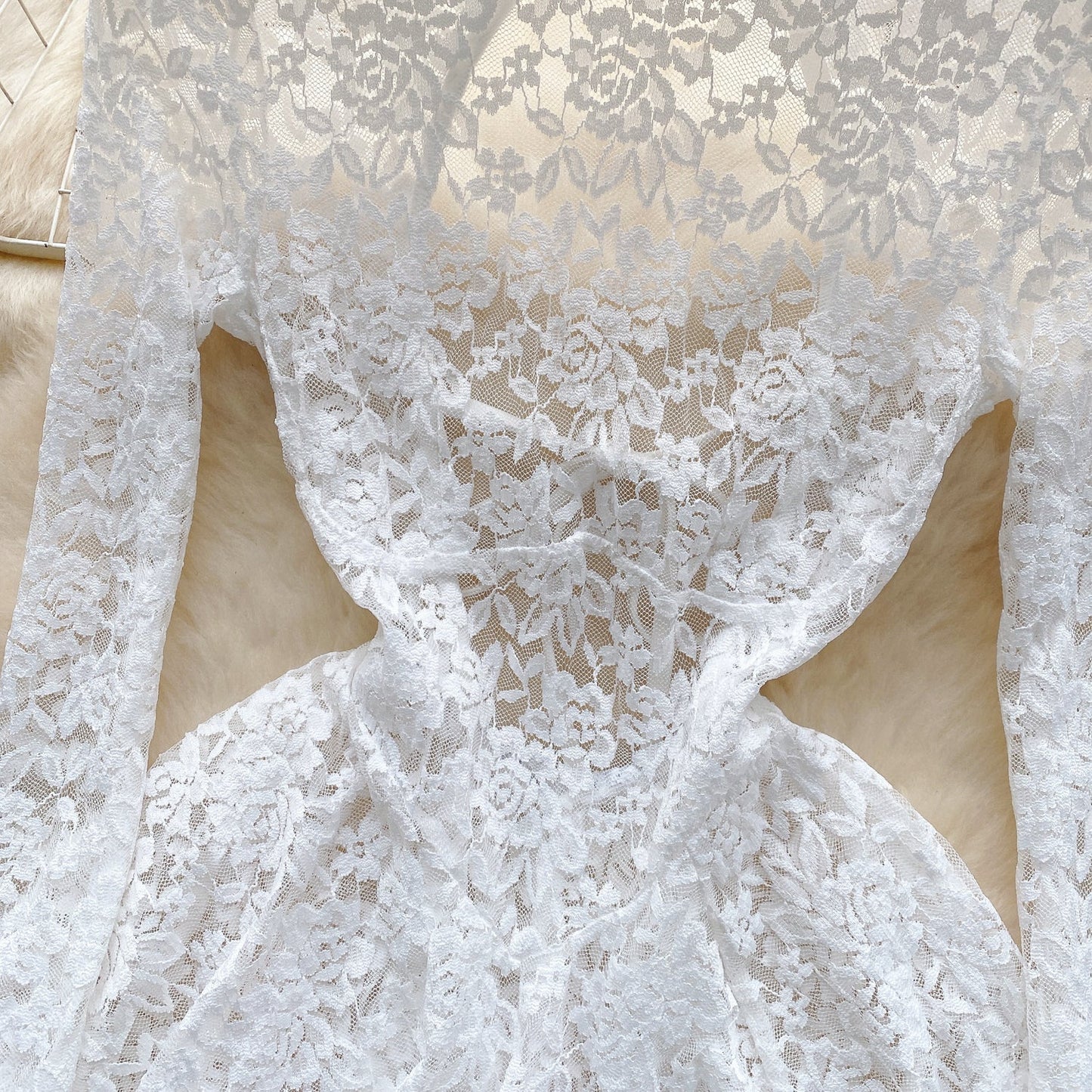 Wisteria Lace Bell-Sleeve Dress