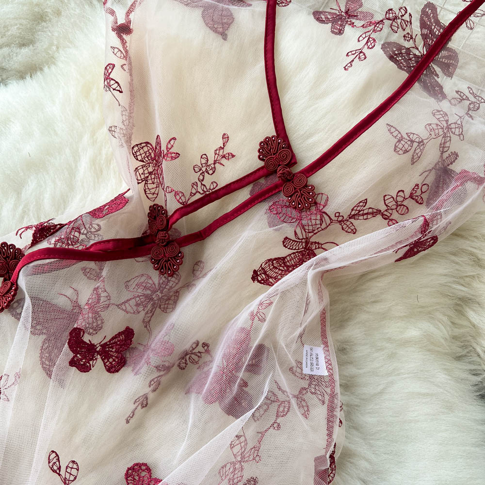 Sexy See-Through Butterfly Cheongsam