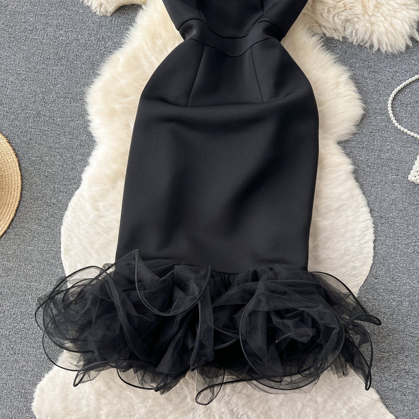 Elegant Black V-neck Dress