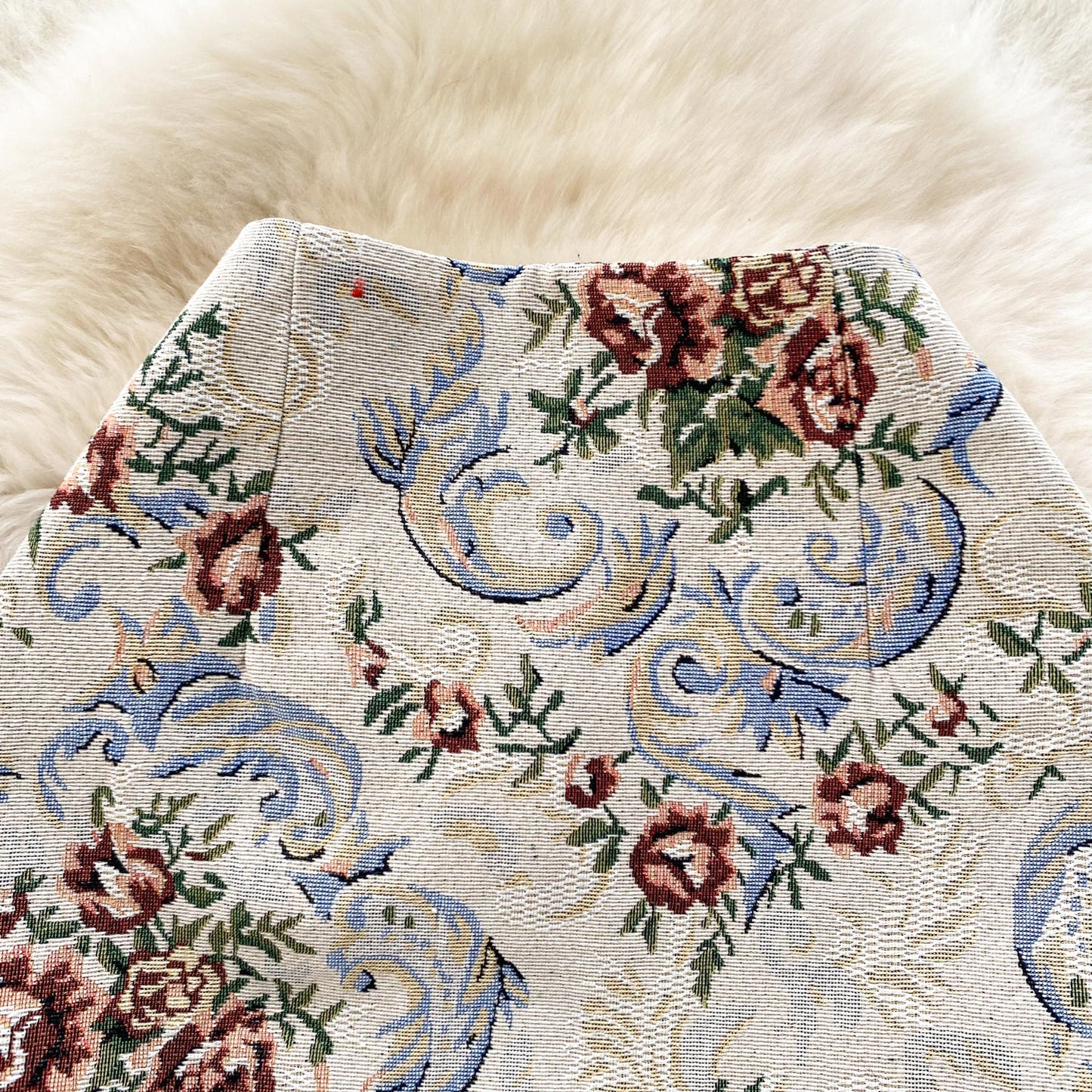 Baroque Bloom Jacquard A-Line Skirt