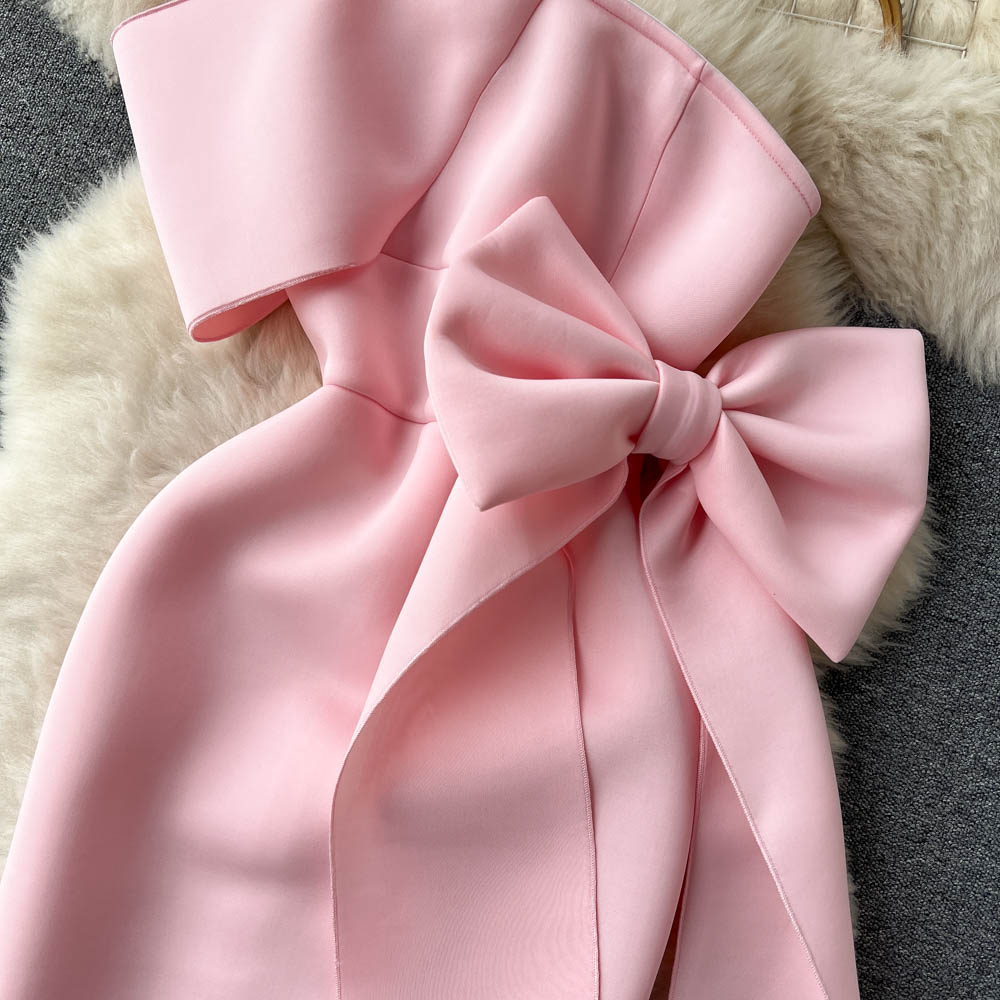 Bow One-shoulder Cocktail & Party Dress