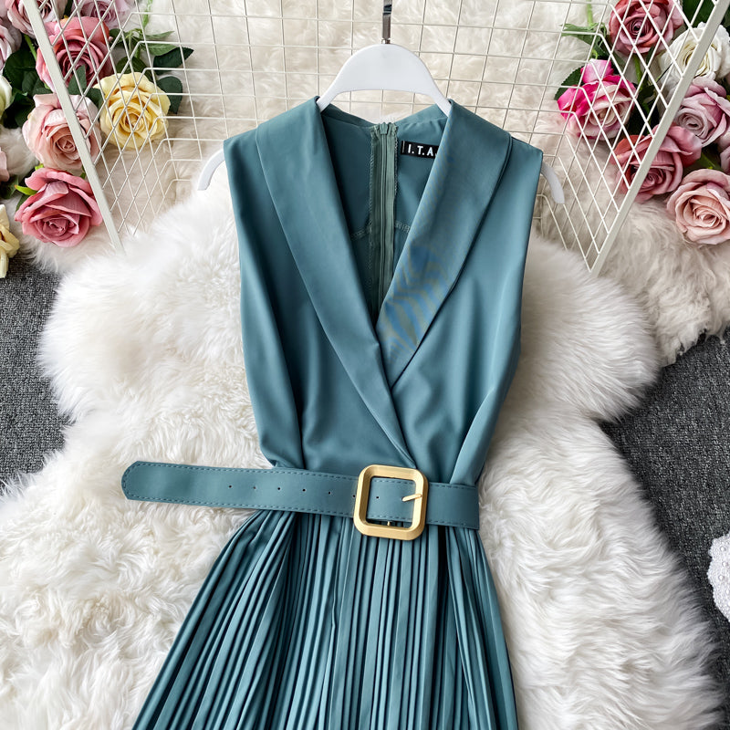 Office Shawl Collar Belted Jumpsuit