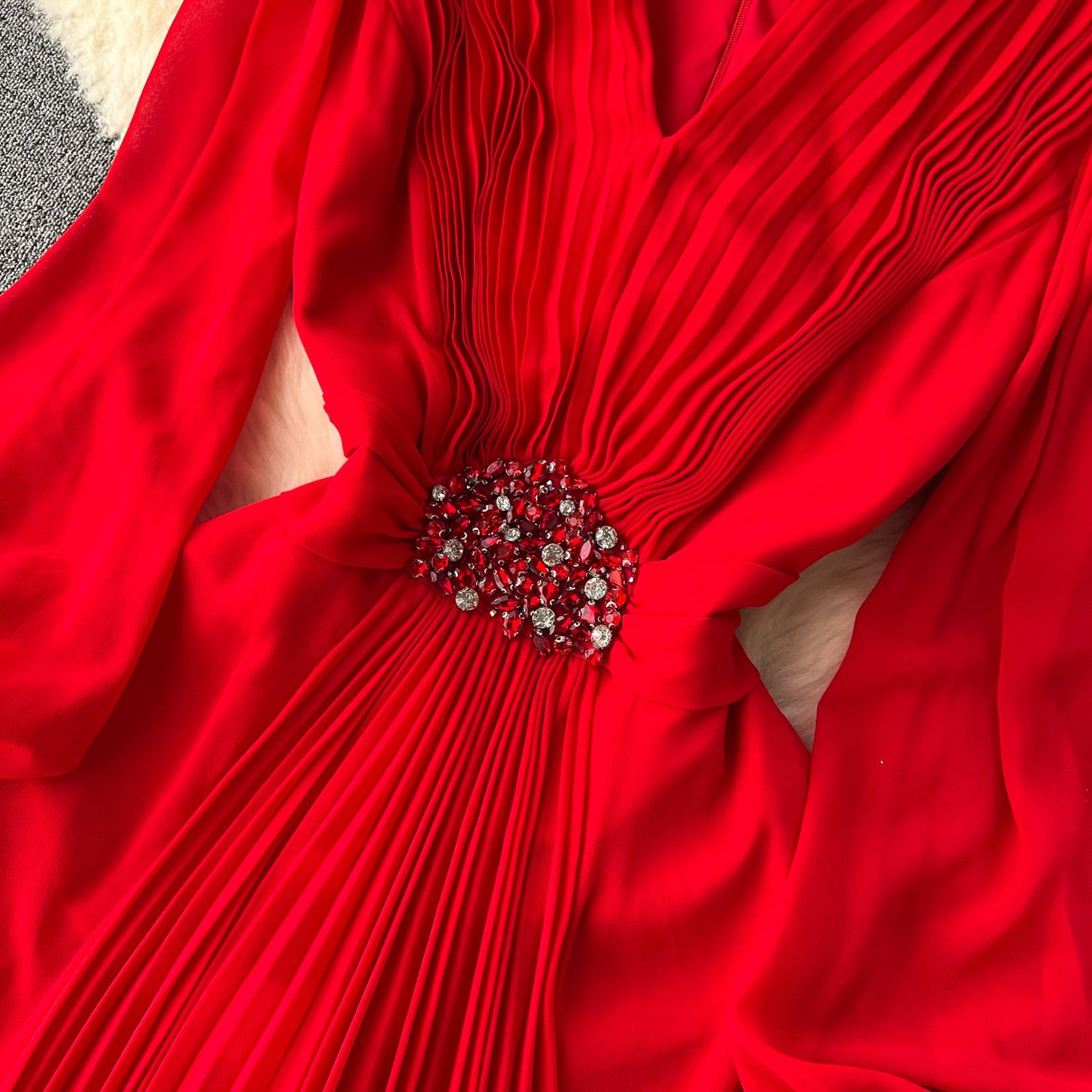 Glamour Sparkle Flare Sleeve Dress