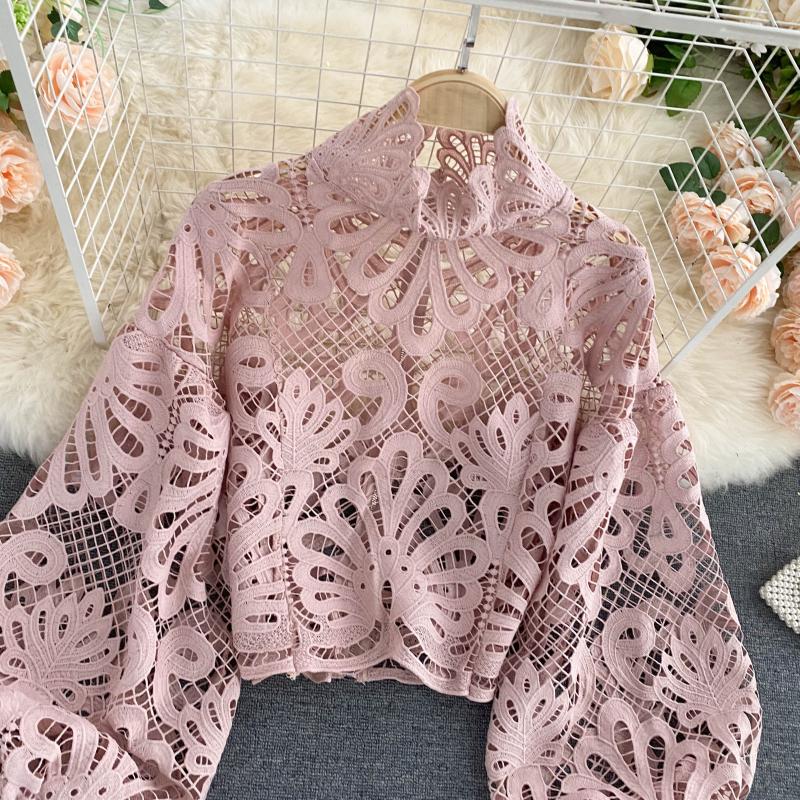 Autumn Whisper Floral Lace Blouse