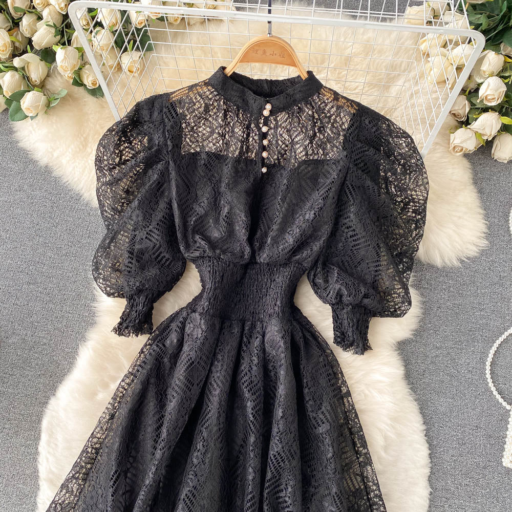 Women's Puff Sleeve French Style Dress