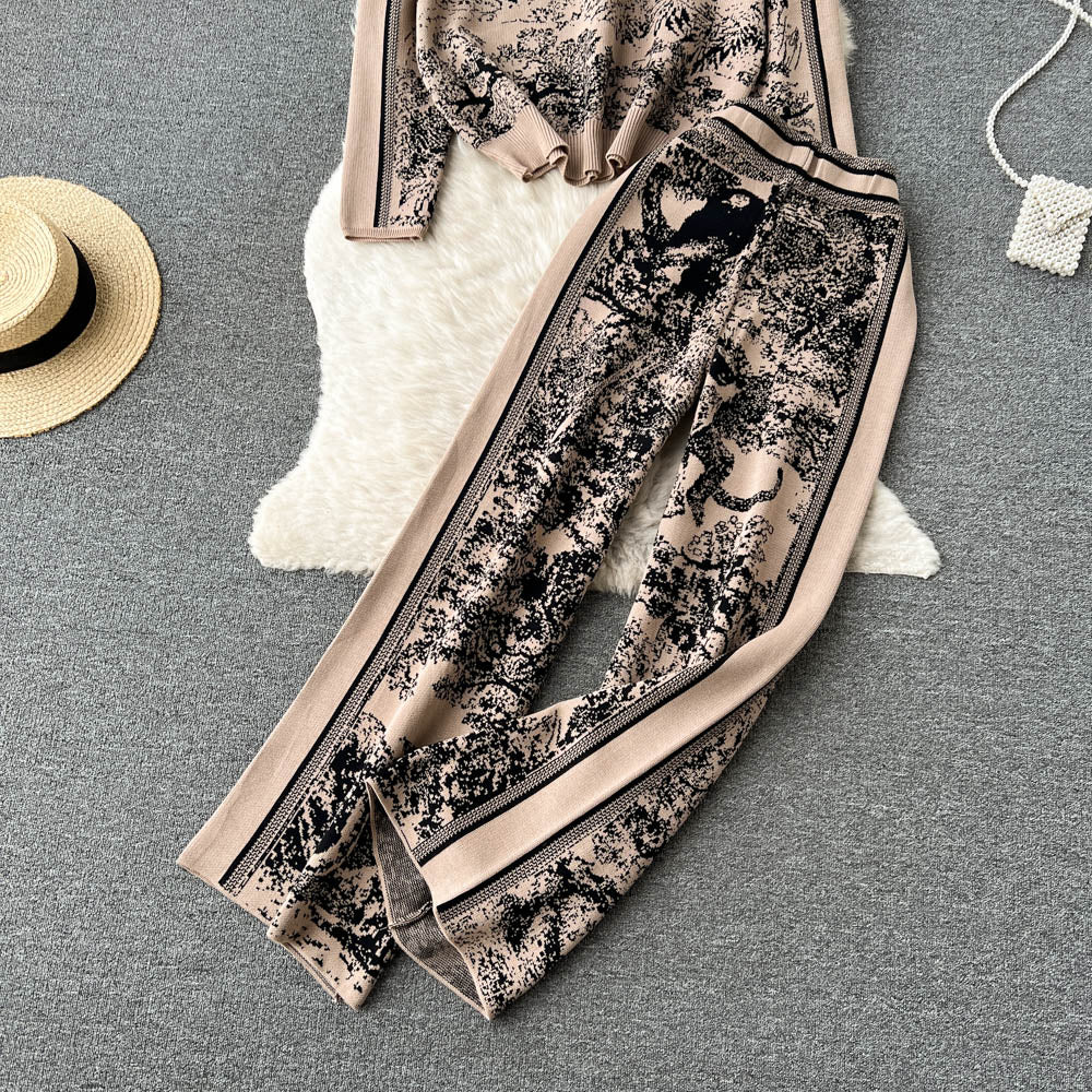 Athleisure Print Hoodie & Sweatpants Set - 2