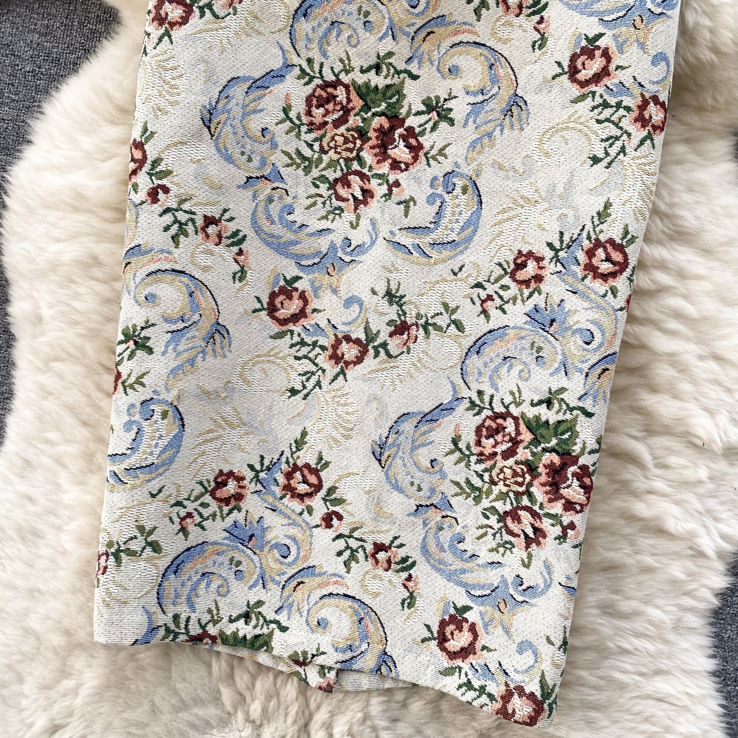 Baroque Bloom Jacquard A-Line Skirt