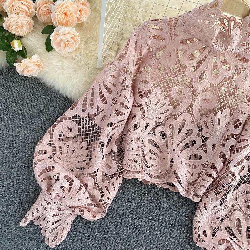 Autumn Whisper Floral Lace Blouse