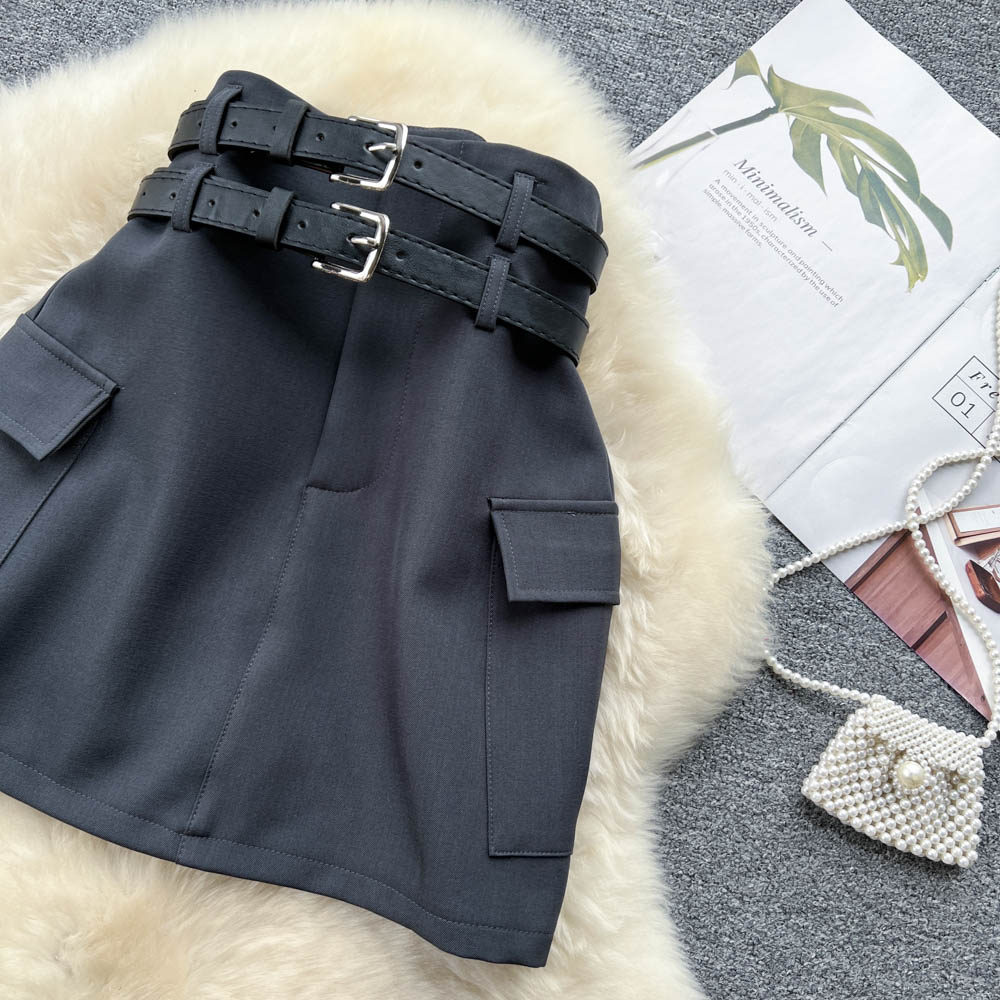 Double Strap Tailored Pencil Skirt Suit