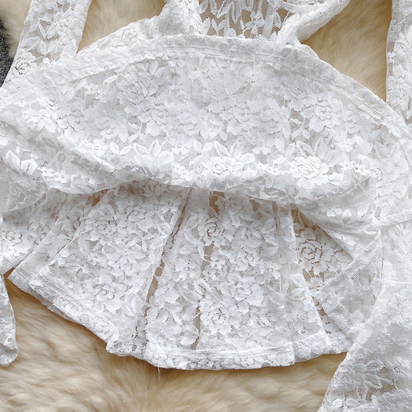 Wisteria Lace Bell-Sleeve Dress