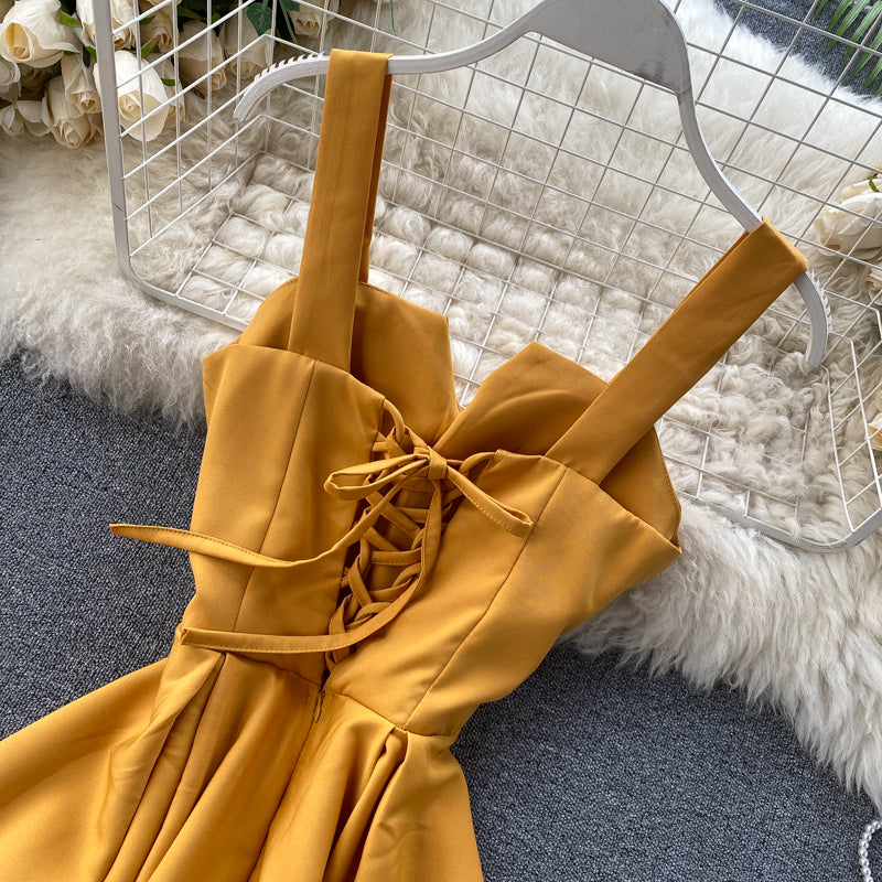 Retro V-Neck Halter Sundress