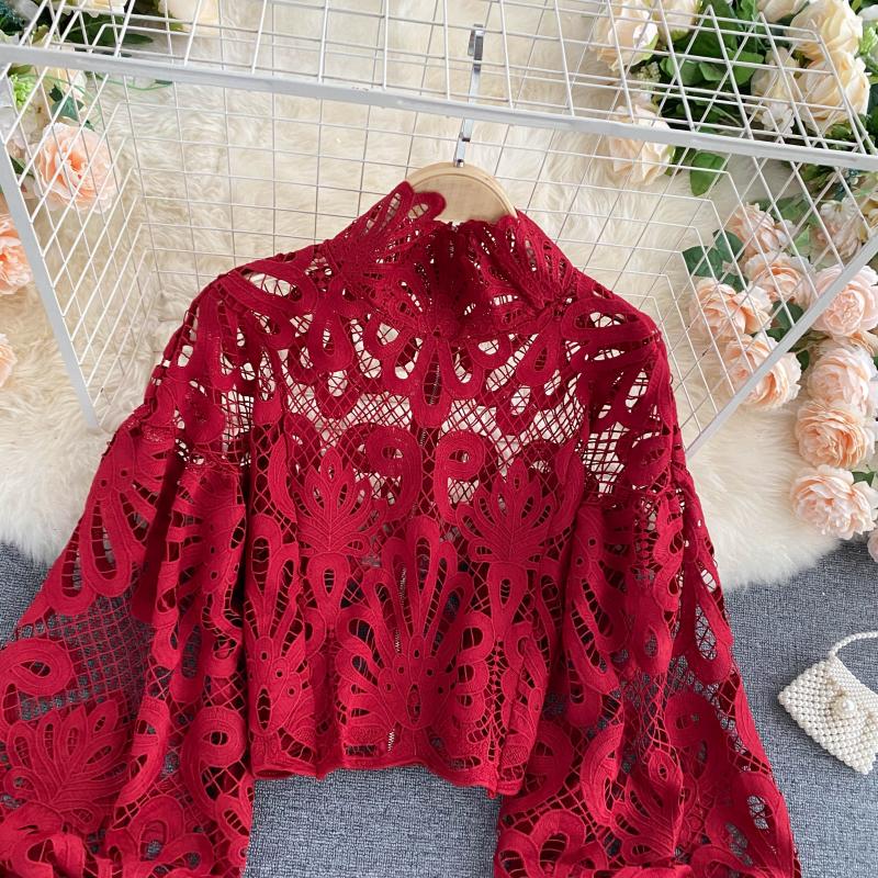 Autumn Whisper Floral Lace Blouse