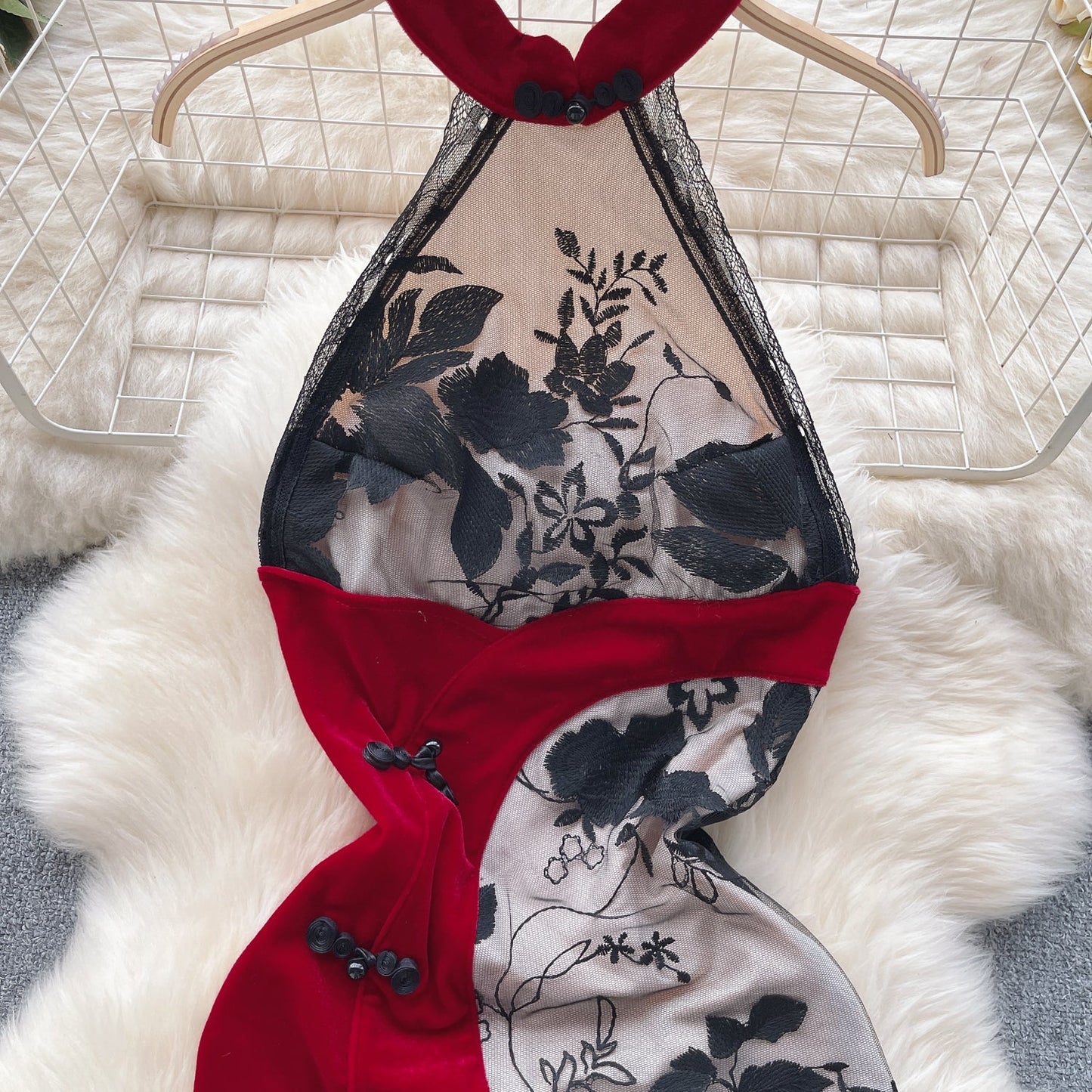 Vintage Inspired Floral Cheongsam Dress
