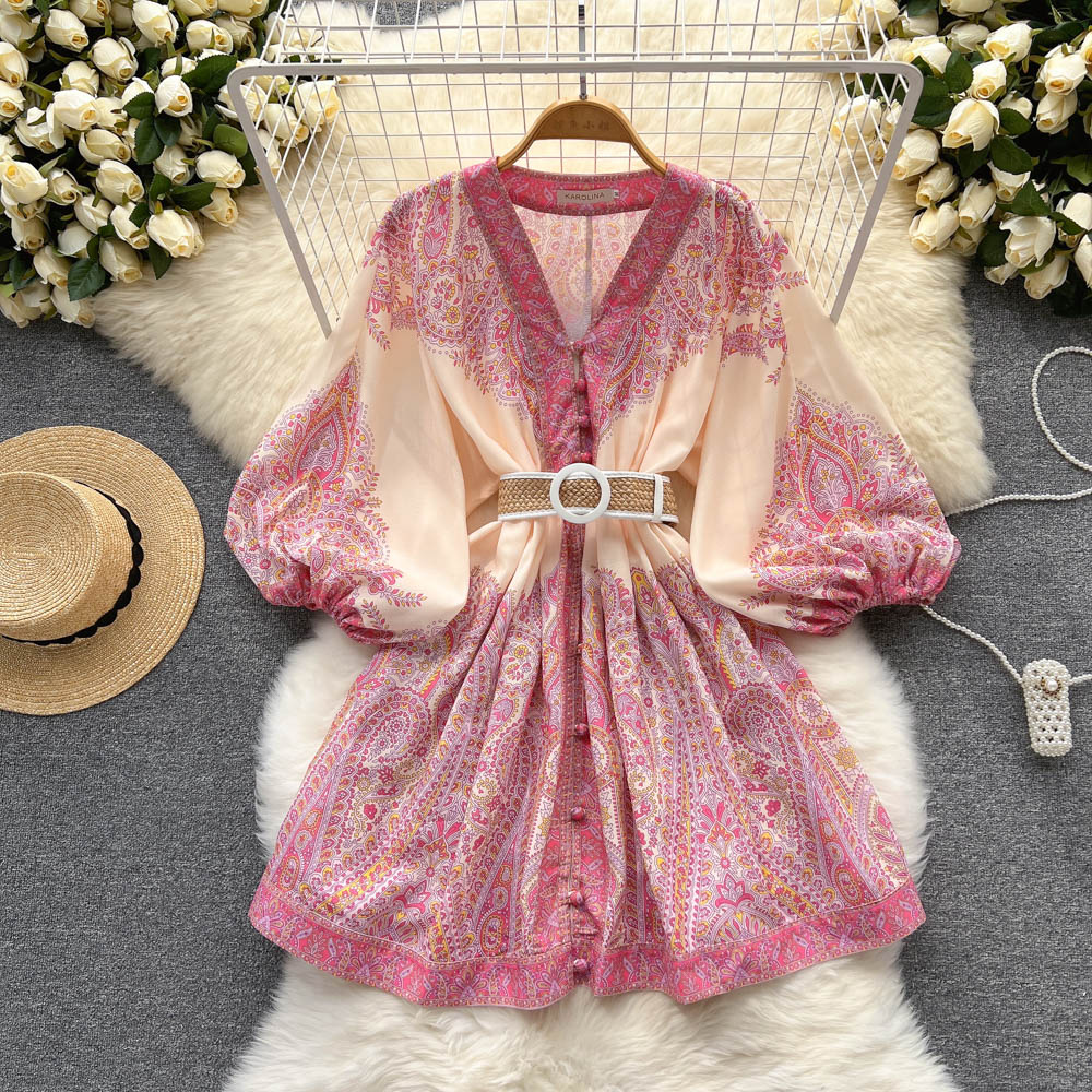 Ethnic Style Floral Dress