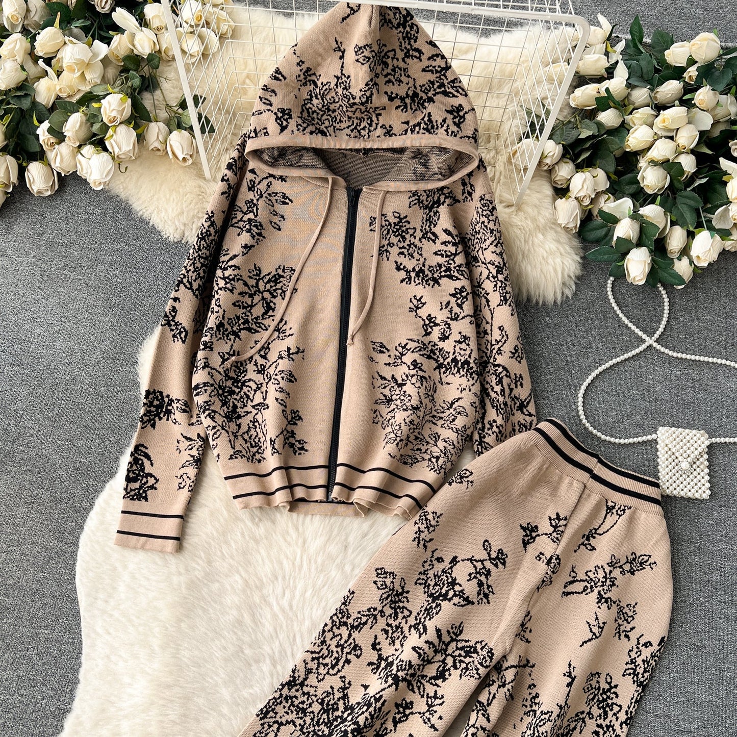 Athleisure Print Hoodie & Sweatpants Set - 1