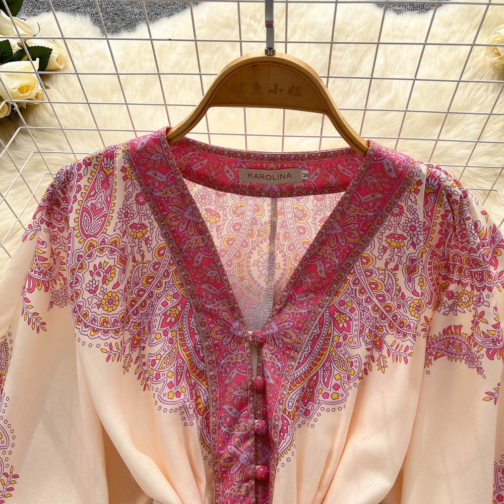 Ethnic Style Floral Dress