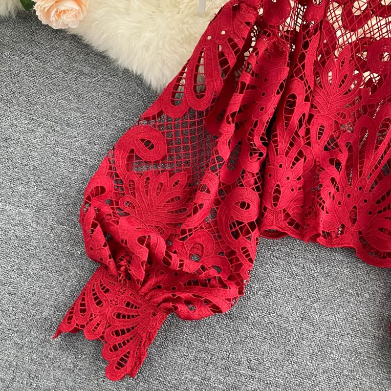 Autumn Whisper Floral Lace Blouse