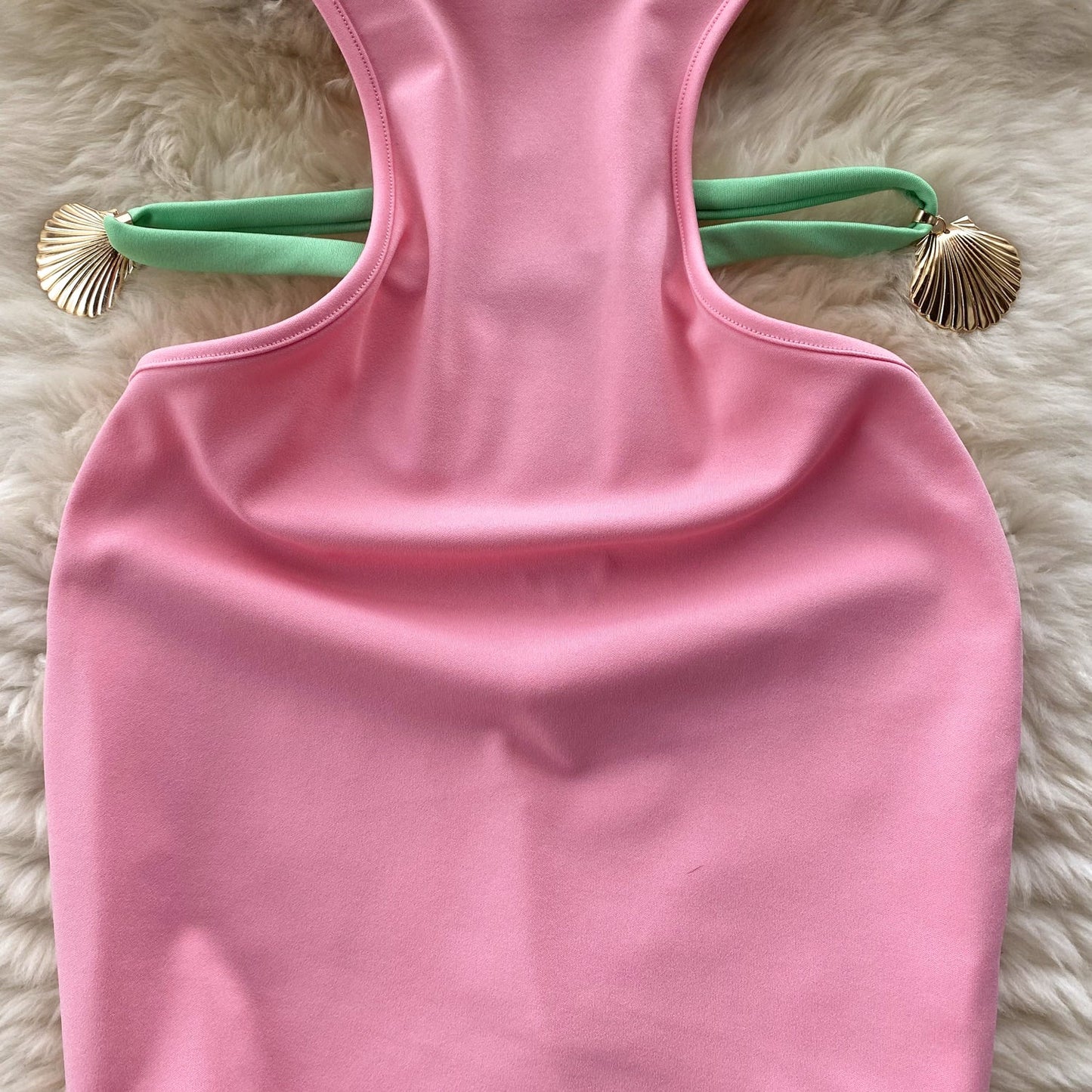 Cut-Out Color Block Slip Dress