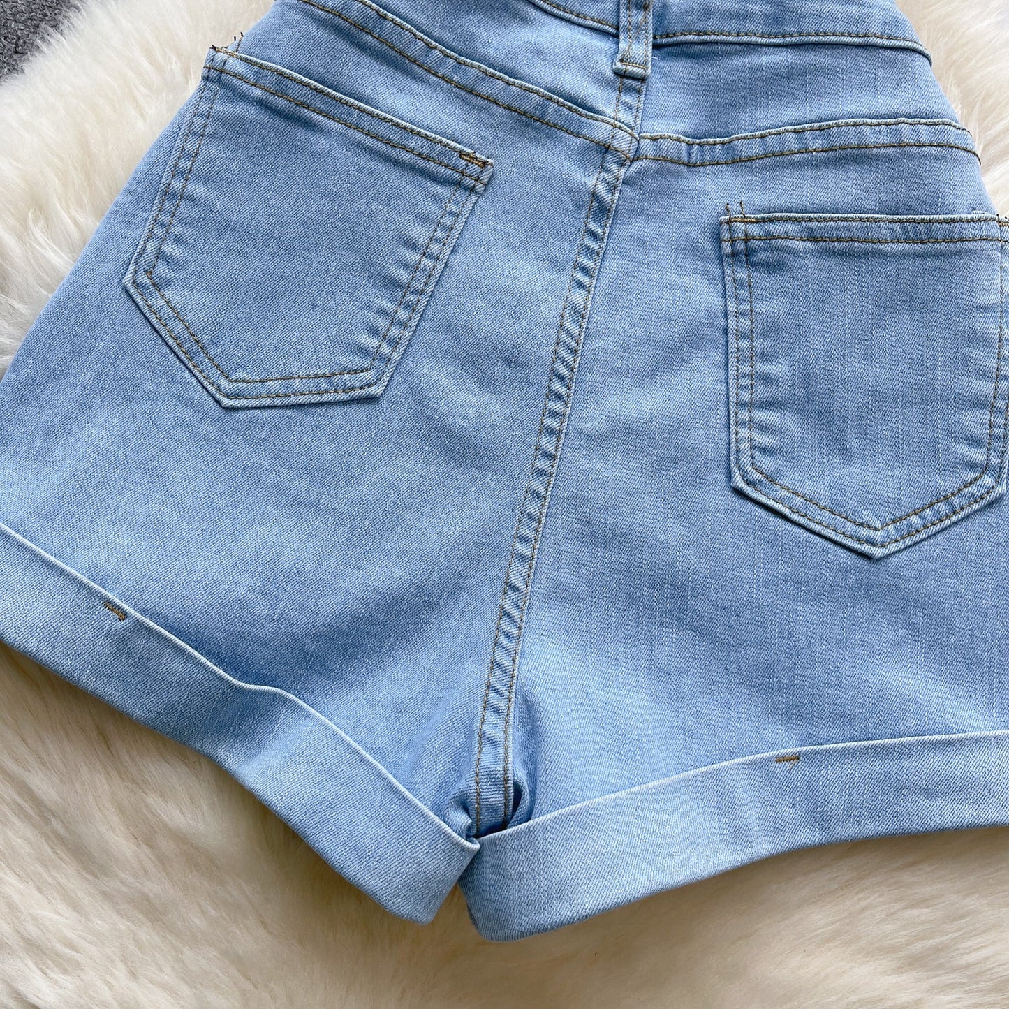 Vintage Raw-Hem High-Waist Shorts