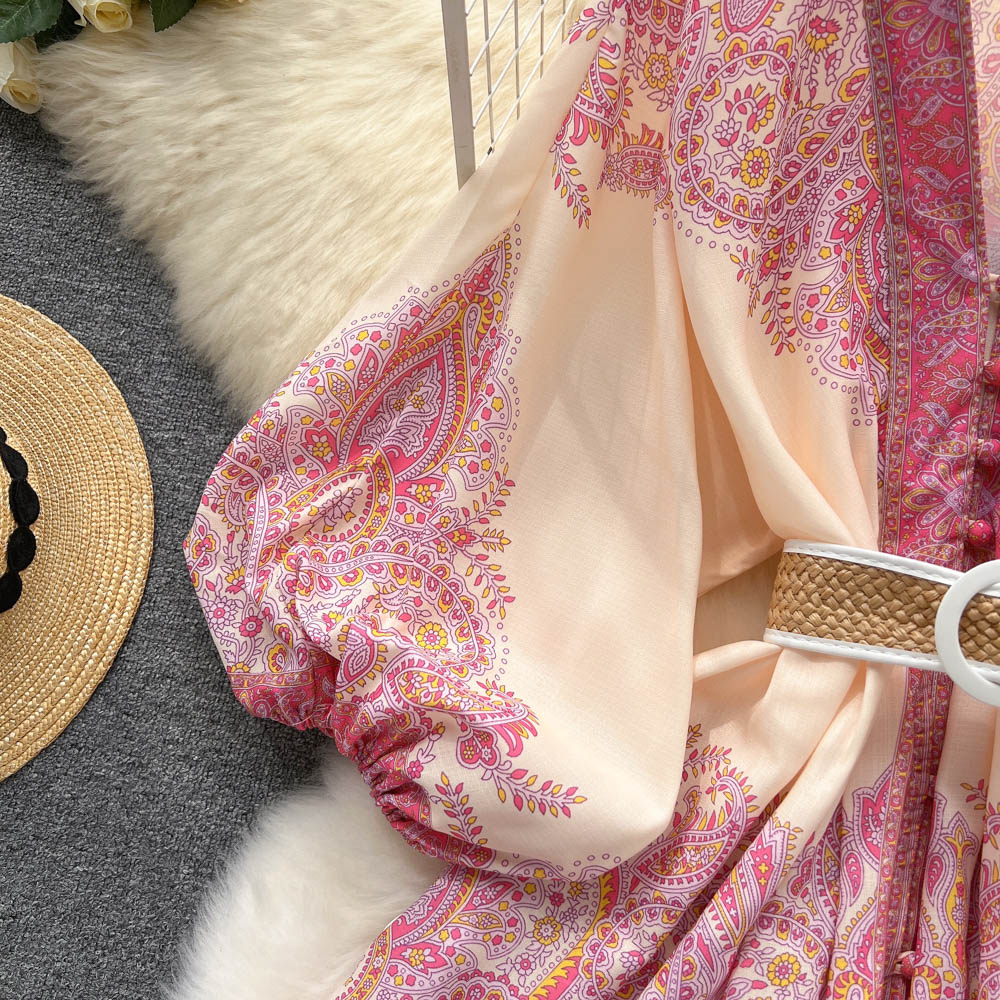Ethnic Style Floral Dress