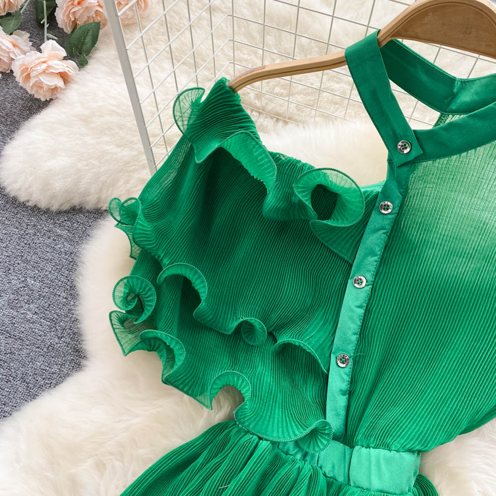 Women's Ruffled Hem Asymmetrical Dress