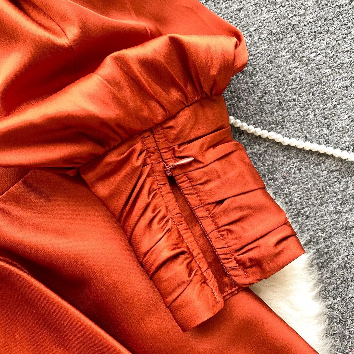 Shawl Collar Satin Wrap Dress