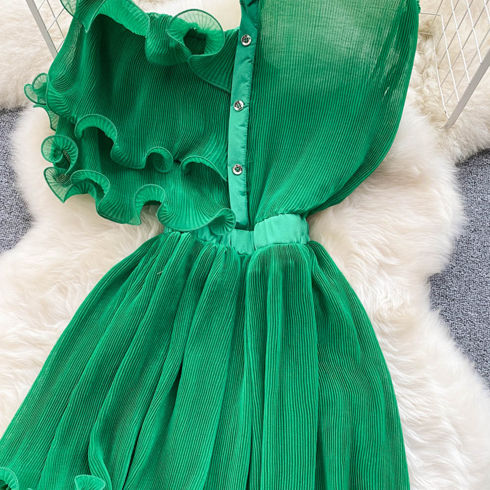 Women's Ruffled Hem Asymmetrical Dress