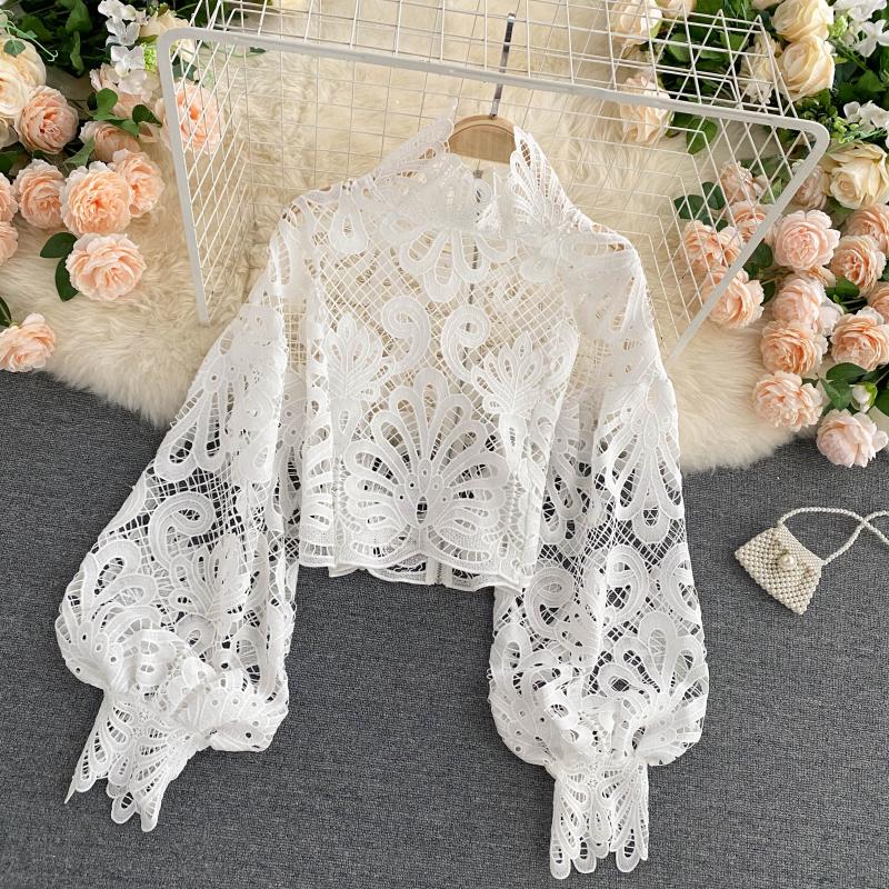 Autumn Whisper Floral Lace Blouse