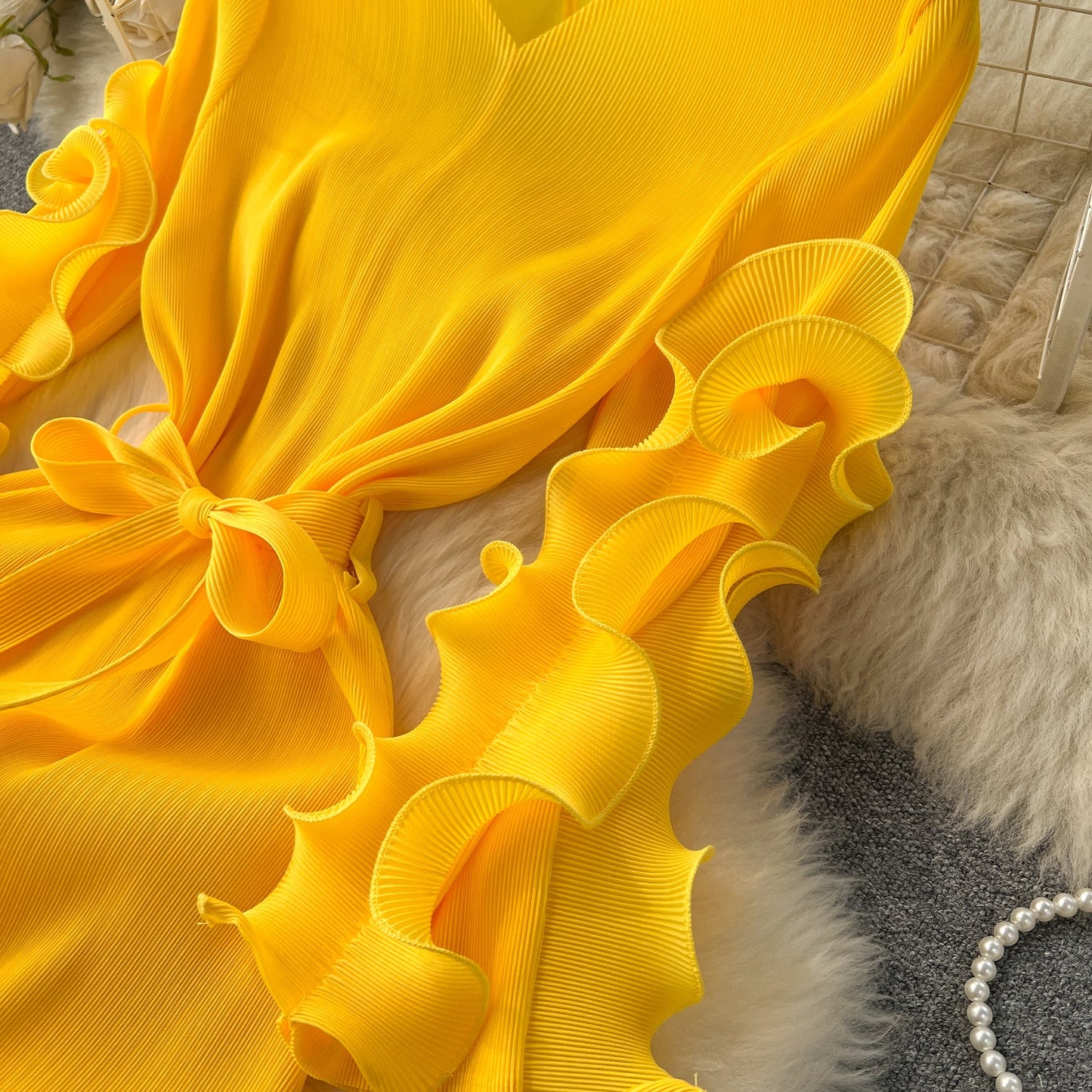 Dopamine Colors 3D Ruffled Dress