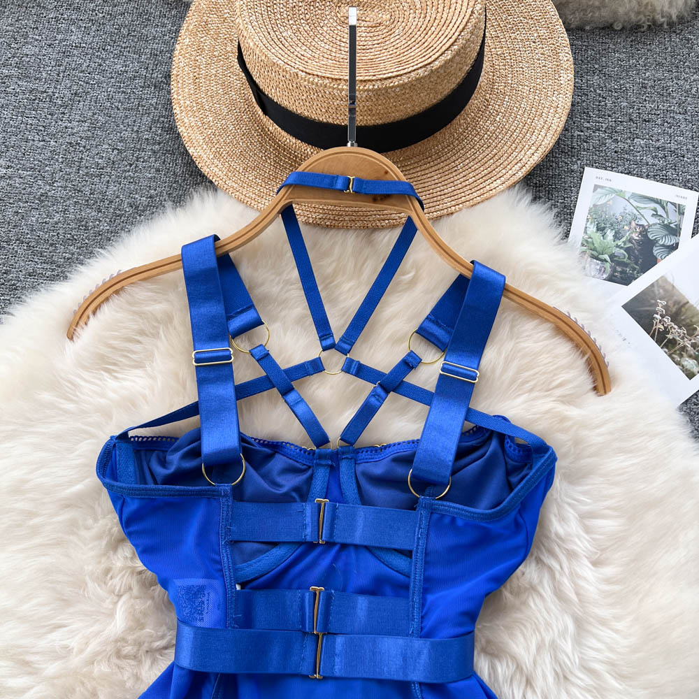 Sexy Lace-Up Mesh Bodysuit