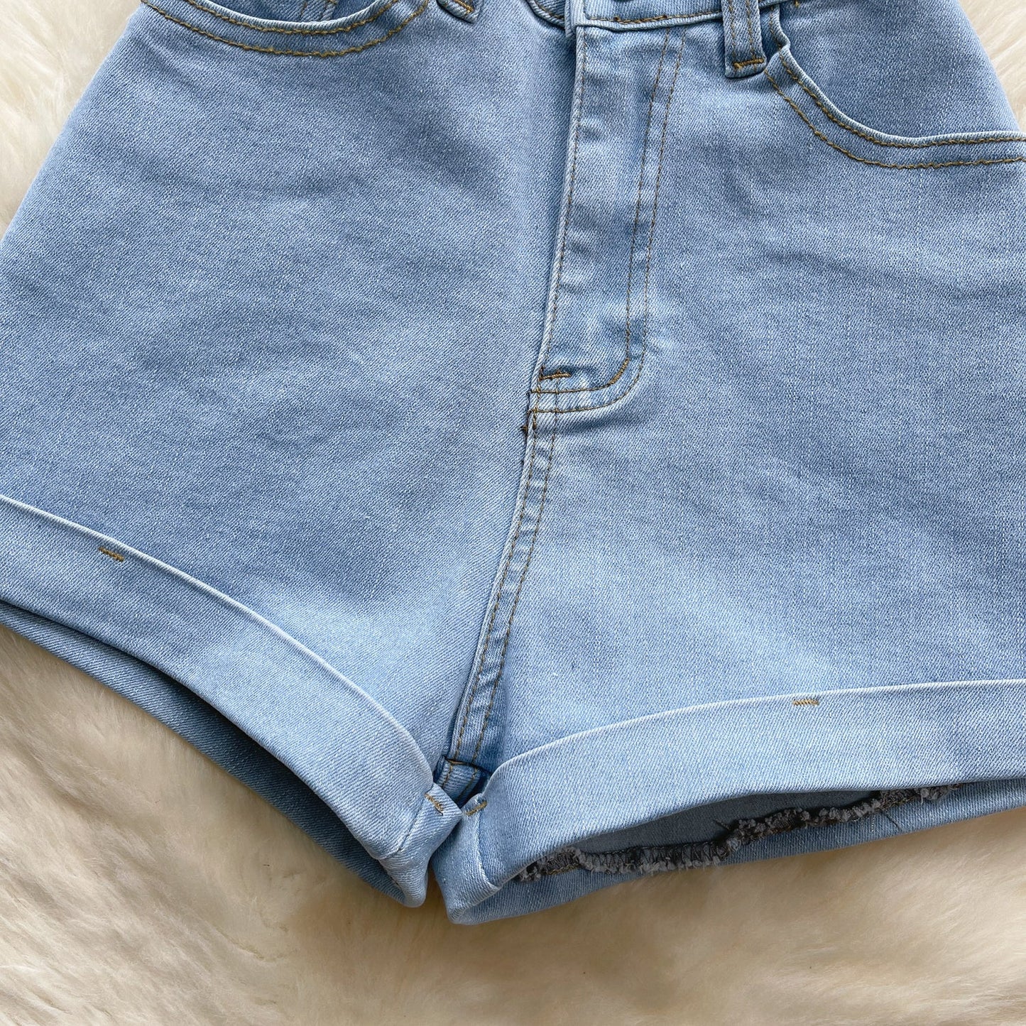 Vintage Raw-Hem High-Waist Shorts