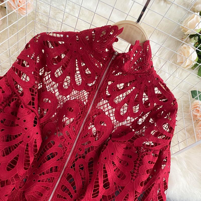 Autumn Whisper Floral Lace Blouse