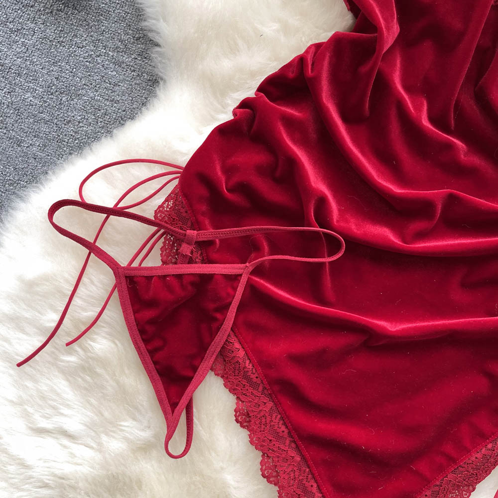 Velvet Whisper Lace Slip Dress