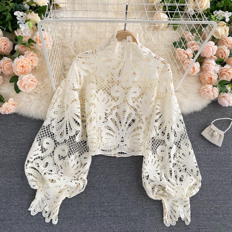 Autumn Whisper Floral Lace Blouse