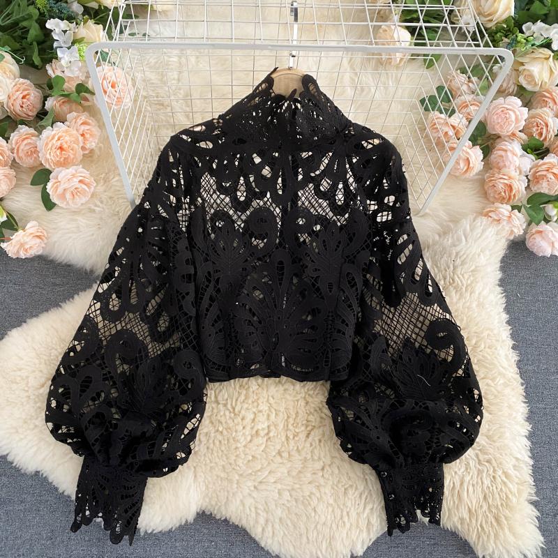 Autumn Whisper Floral Lace Blouse