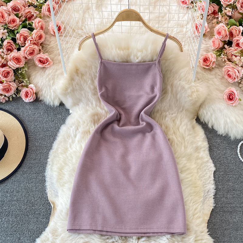 Cropped Zip Up Hoodie with Slip Dress