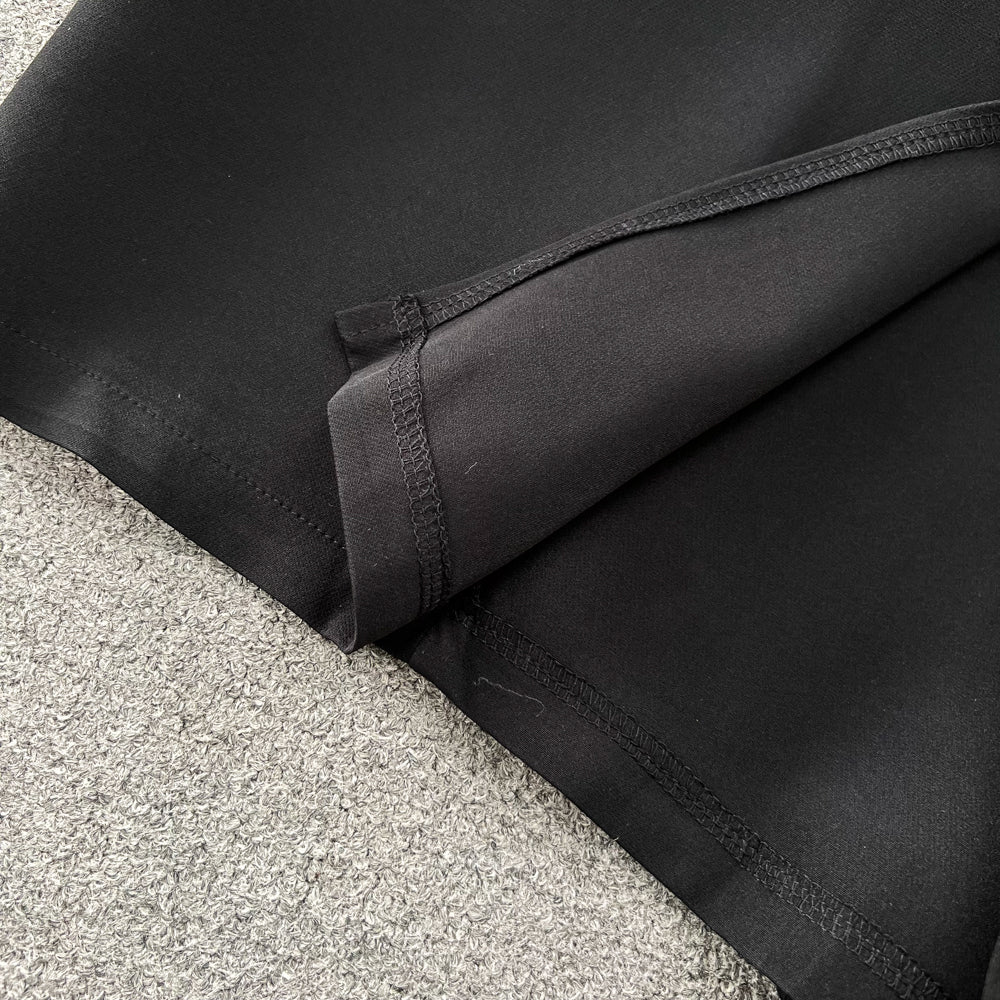 Black Blazer and Skirt Set Office Wear