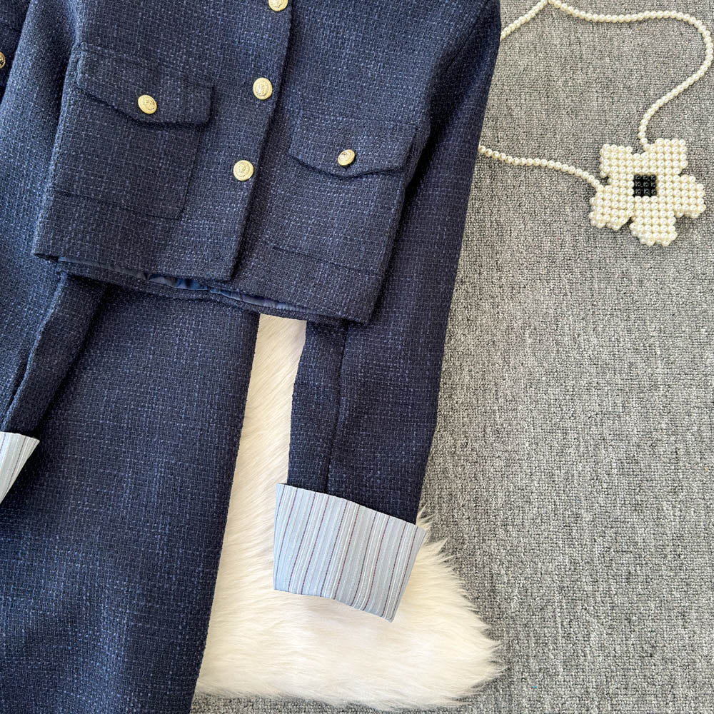 Stripe Dress & Structured Blazer Matching Set