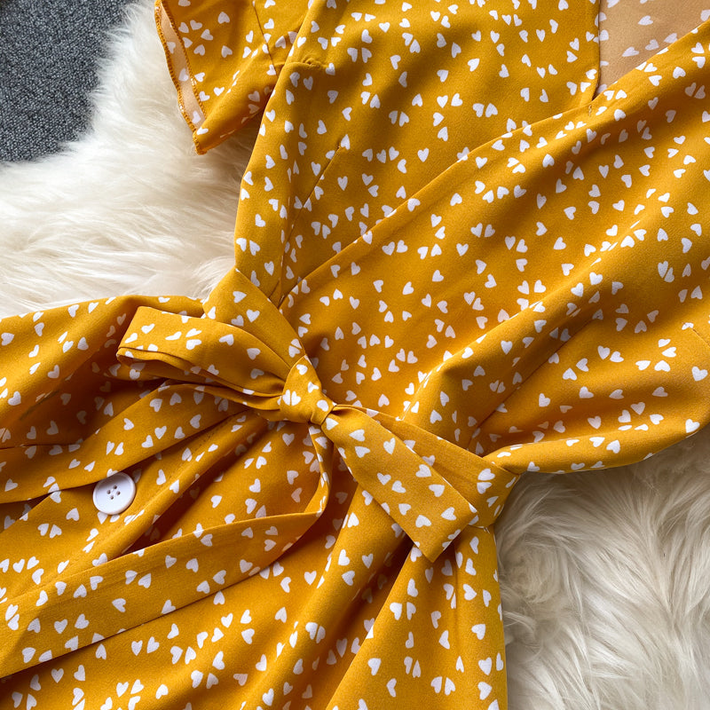 Chic Retro Polka Dot V-Neck Dress