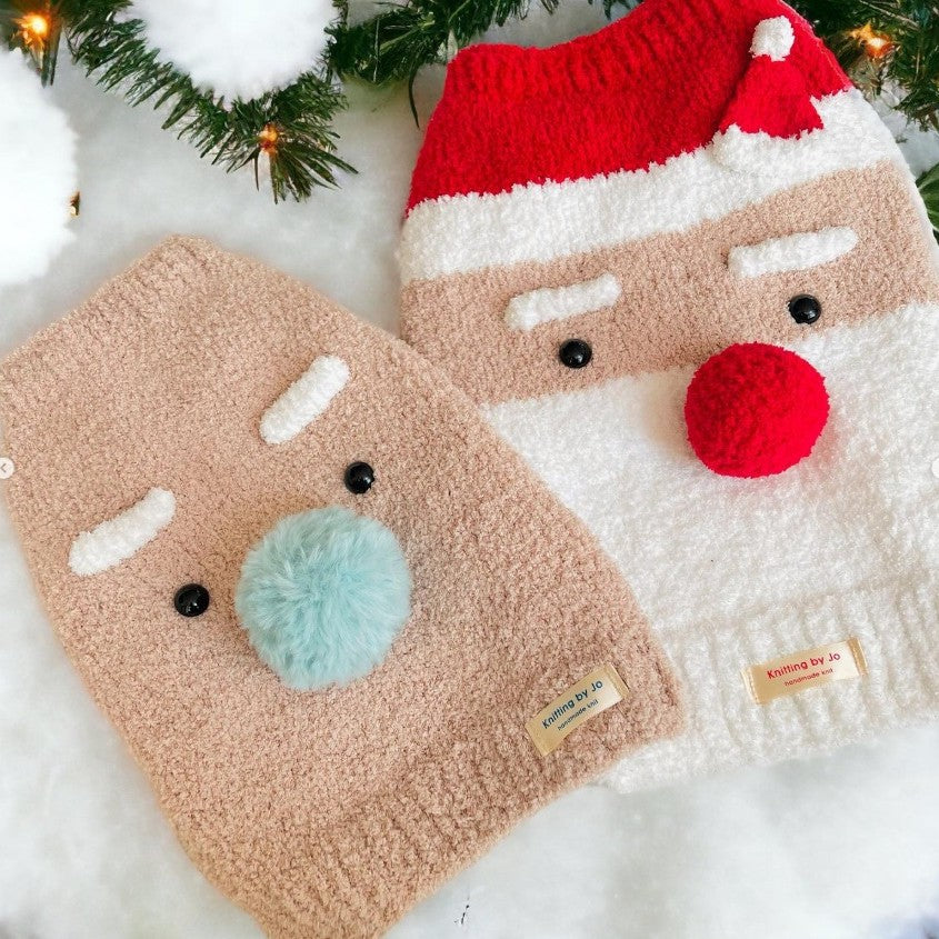 Santa Claus Knit Sweater Vest for Dogs and Cats