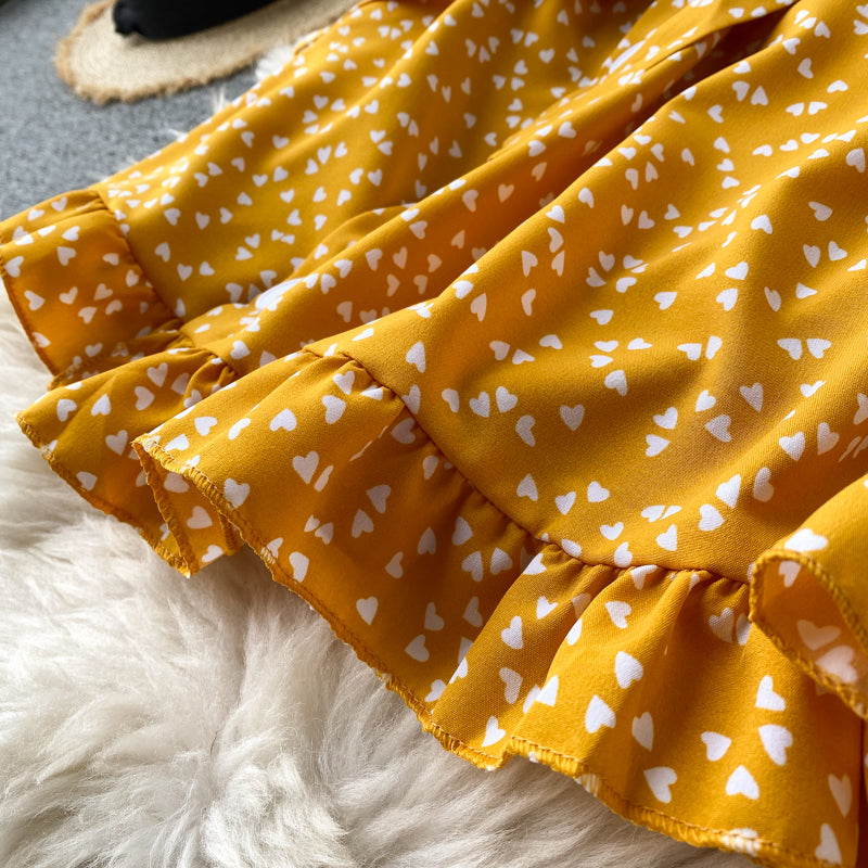 Chic Retro Polka Dot V-Neck Dress