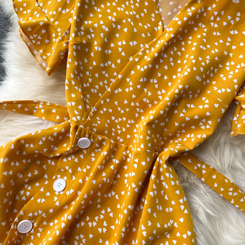 Chic Retro Polka Dot V-Neck Dress