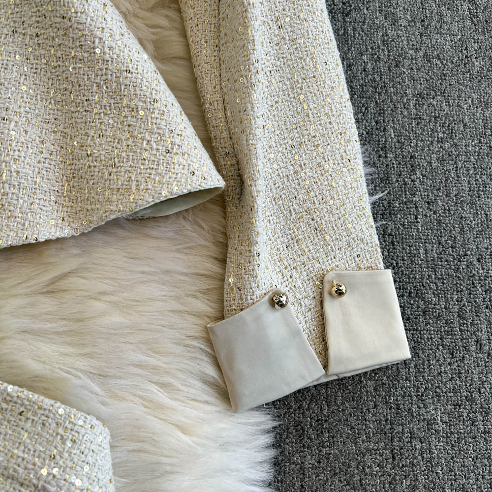 Classic Tweed Blazer & Pencil Skirt Set