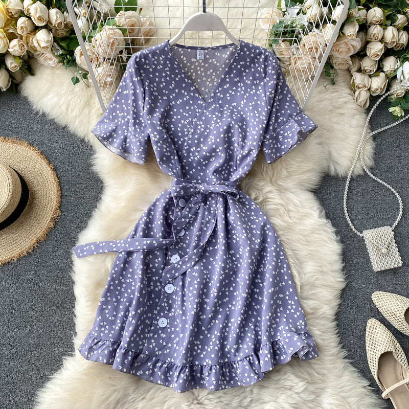 Chic Retro Polka Dot V-Neck Dress