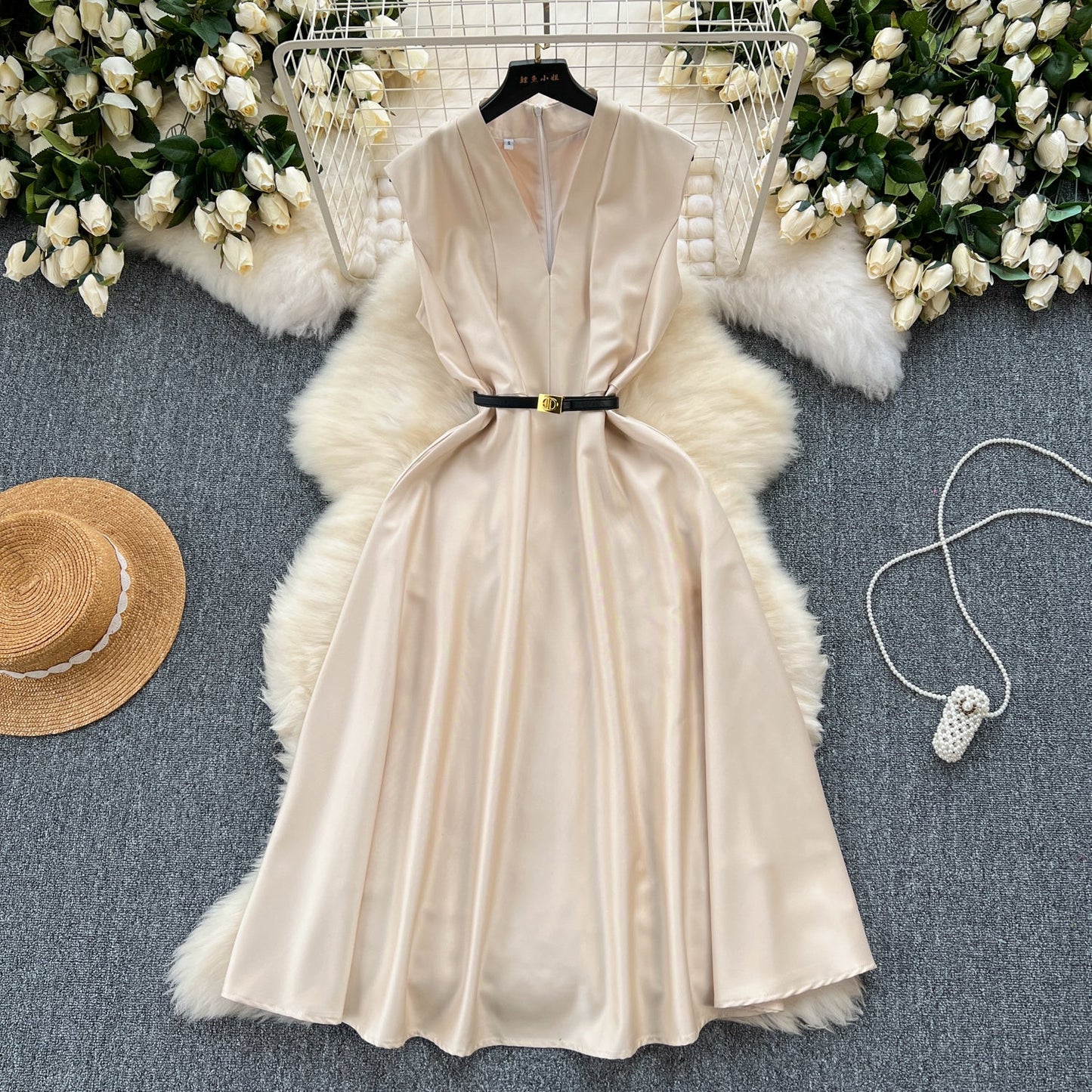 Women's Classic V-Neck Sheath Dress