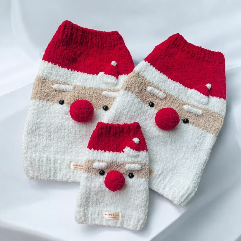 Santa Claus Knit Sweater Vest for Dogs and Cats